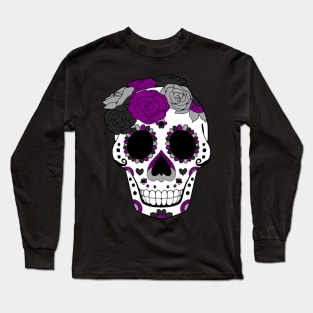 Asexual | Demisexual Pride - Sugarskull Dia De los Muertos Long Sleeve T-Shirt